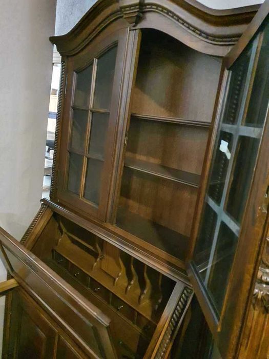 Piękny sekretarzyk drewniany dębowy solidny elegancki wysoki FV DOWÓZ