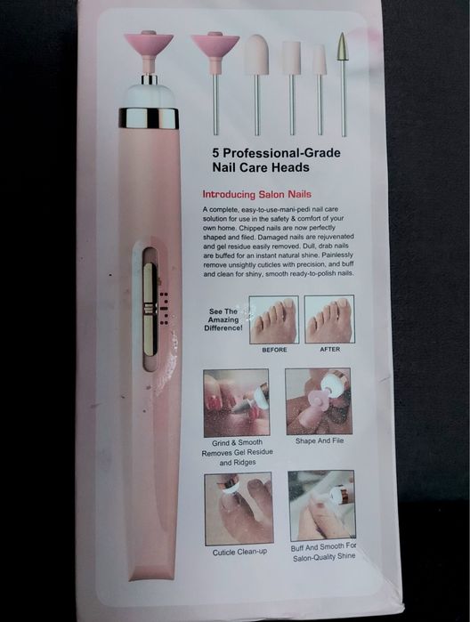 Frezarka elektryczna do paznokci wymienne końcówki NOWA bezprzewodowa