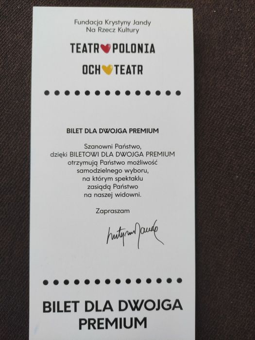 Bilety dla dwojga premium do Teatru Polonia/Och Teatr
