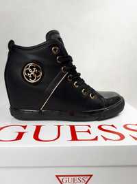 Sneakersy czarne GUESS platforma trampki botki 36 38 HIT 37 39