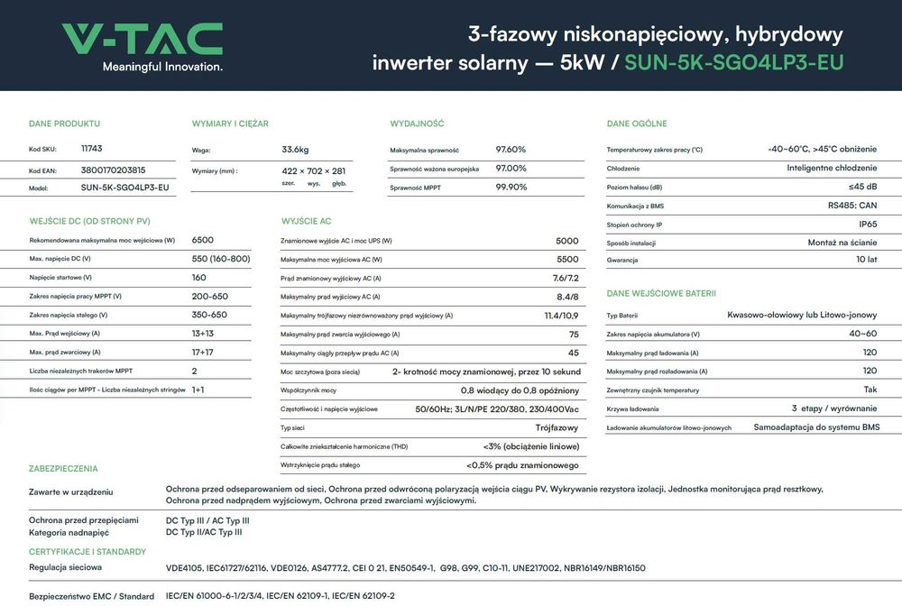 Turbina wiatrowa 1000W + Fotowoltaika 2,64 kWp + Magazyn 5,12 kWh