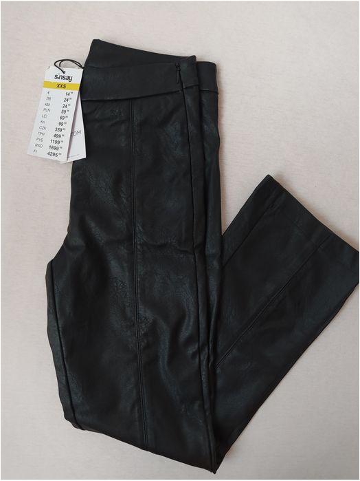 Spodnie z imitacji skóry XXS 32 przed kostkę