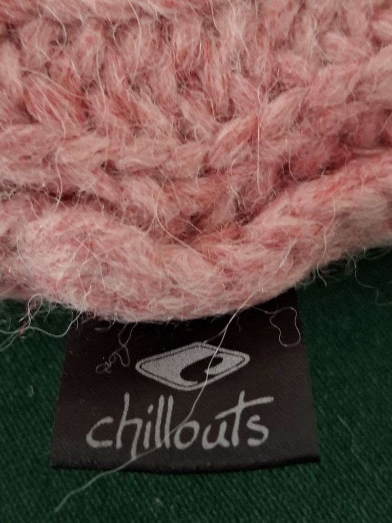 Czapka Chillouts pudrowy róż wełna merino nowa, bez papierowych metek
