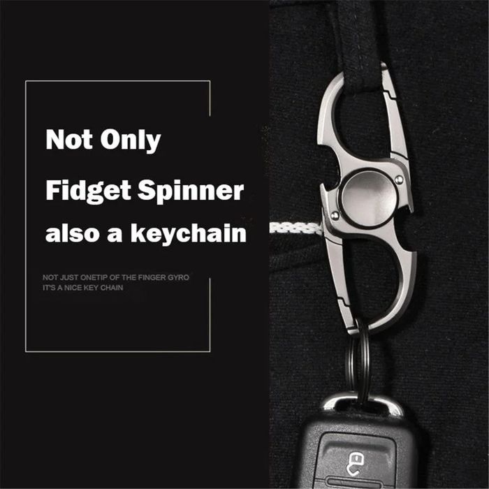 Fidget spinner, keychain/bottle opener, stress relief gadget,