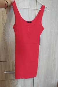 Червона сукня в рубчик ZARA