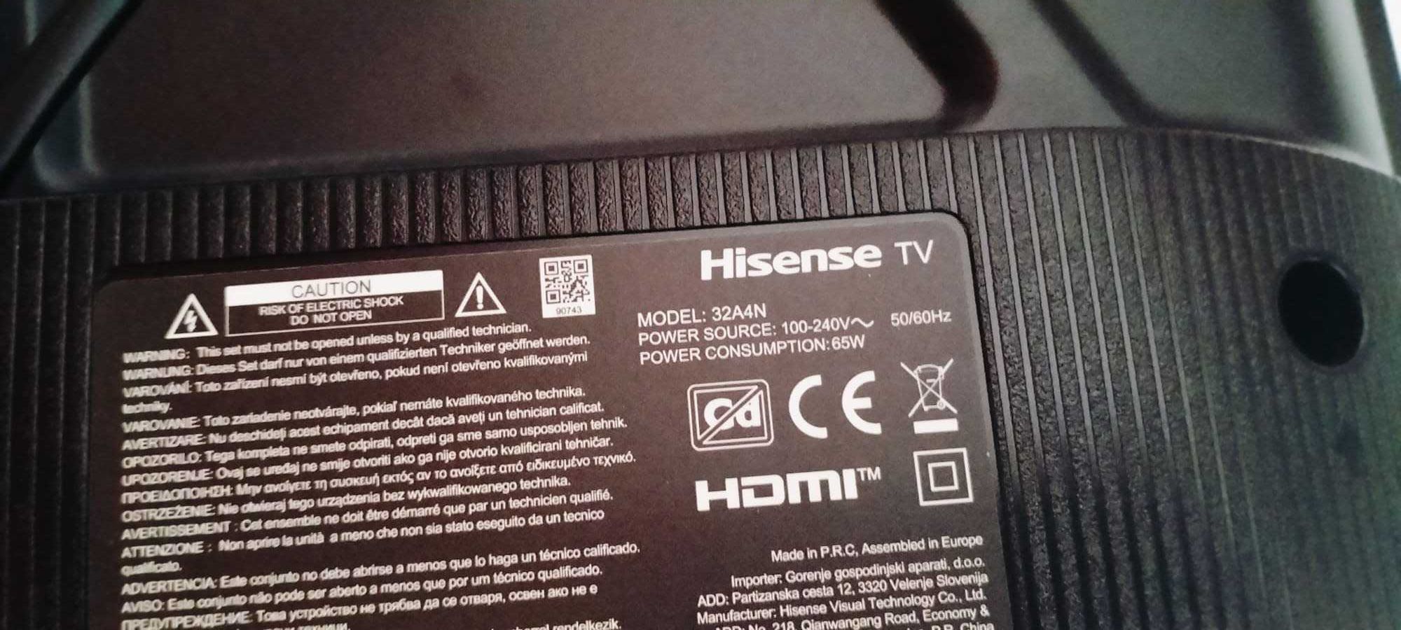 Hisense SMART TV 32" modelo 32A4N