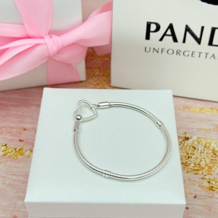 Срібний браслет із застібкою-серцем,що відкривається Pandora 599539C00