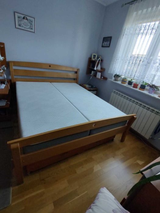 Łóżko 160 x 200 dębowe sypialnia + materace