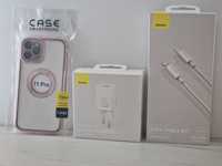Zestaw do Iphone 11 Pro Case + ładowarka baseus typ C 20W + kabel