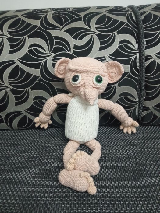 Lalka Zgredek Harry Potter ręcznie robiona na szydełku duża 50cm