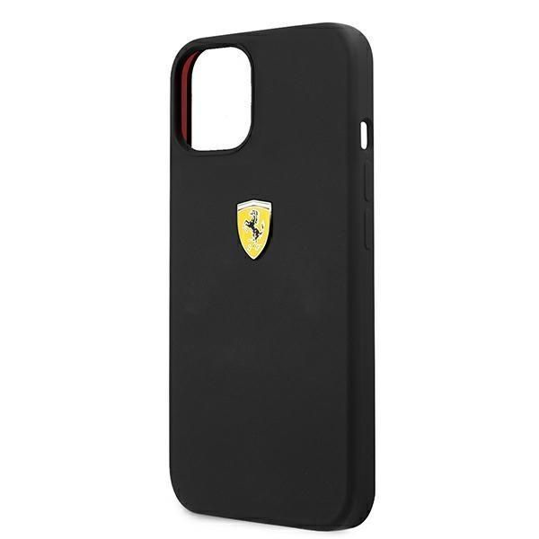 Futerał Ferrari do iPhone'a 13 Mini, Czarny Silicone