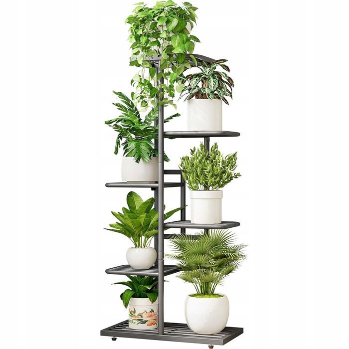 Kwietnik metalowy 6 poziom piętrowy stojak na doniczki rośliny kwiaty
