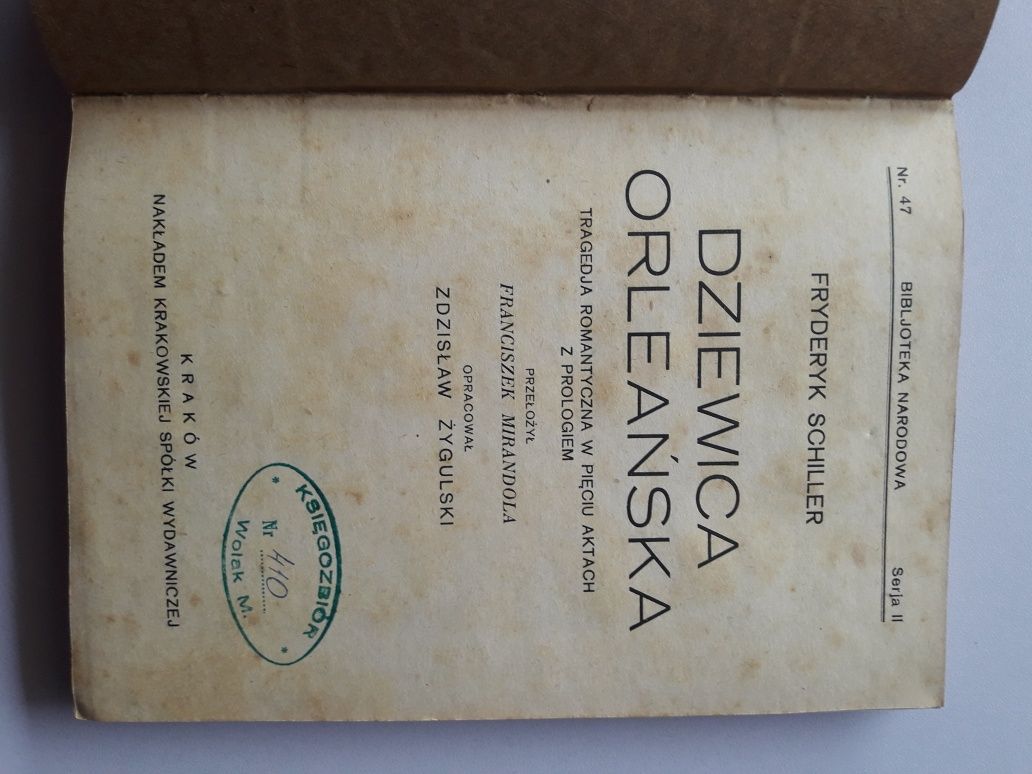 Fryderyk Schiller Dziewica Orleańska 1928 rok