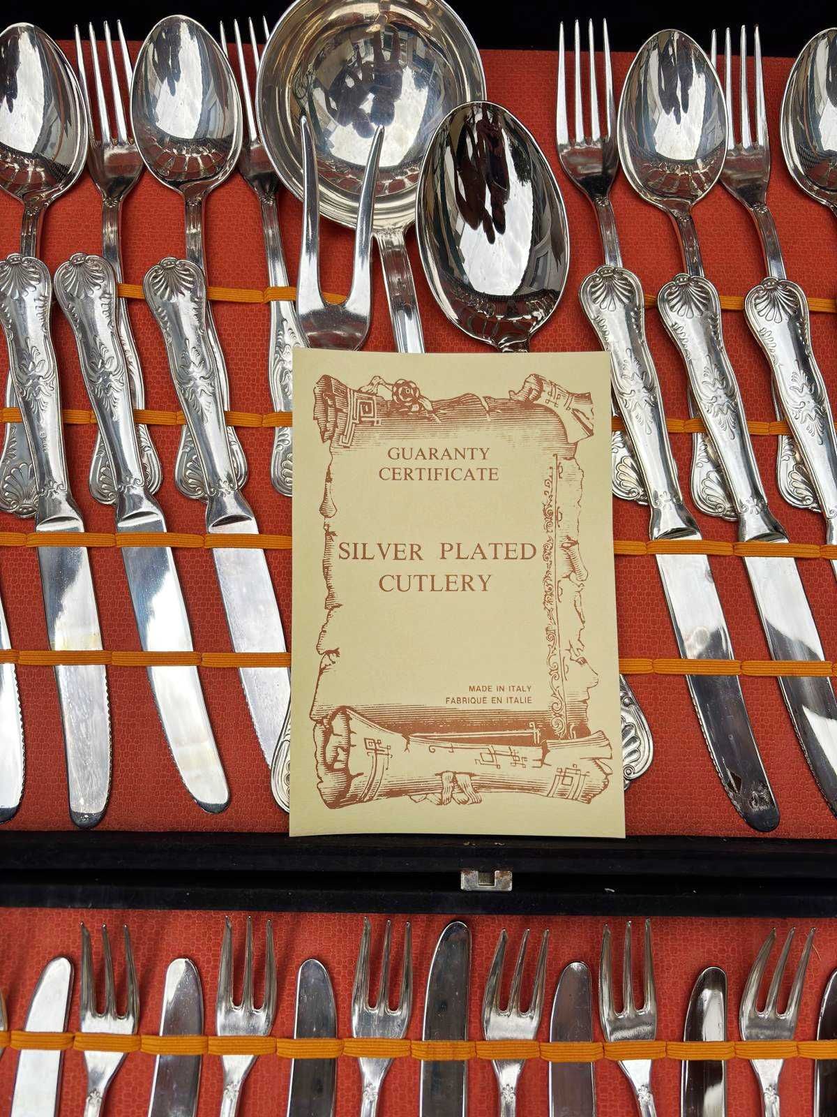 Faqueiro italiano banhado a prata – NOVO, com certificado