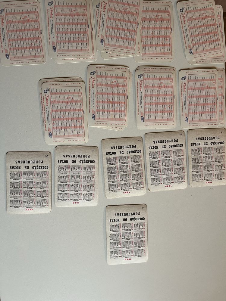 22 calendarios de notas portuguesas
