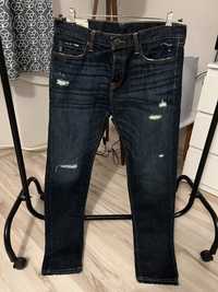 Męskie granatowe jeansy z przetarciami Abercrombie & Fitch W32 L32 M