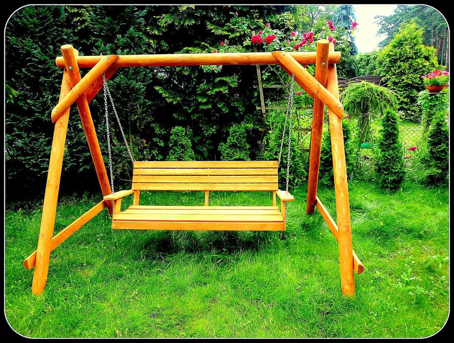 Meble ogrodowe drewniane huśtawka wysyłka cały kraj i UE