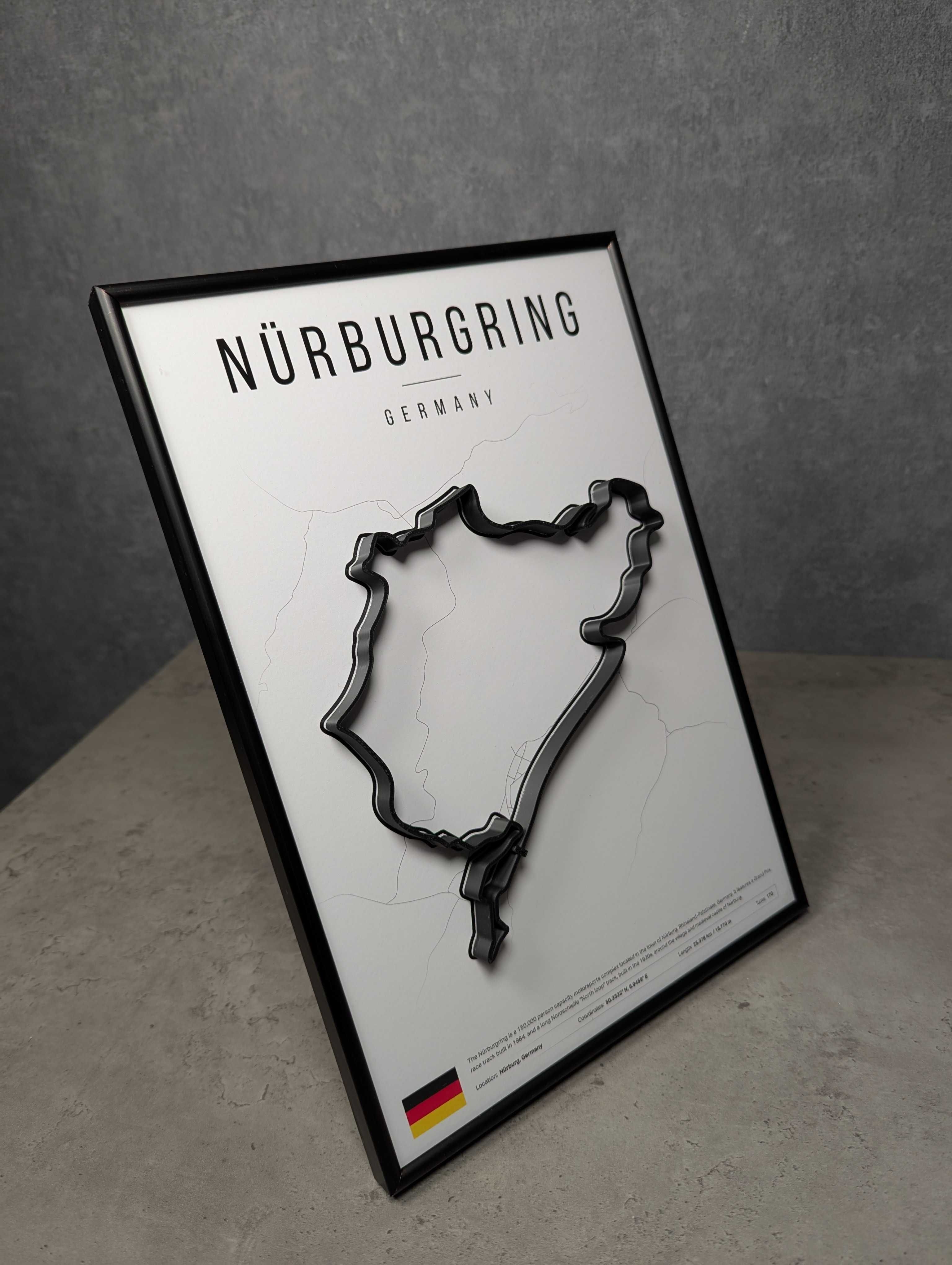 Металева Рамка 30x21см з 3D Трасою Nürburgring Circuit / Нюрбургрінг
