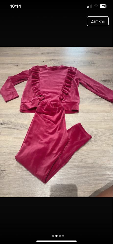 Welurowy dres dla dziewczynki 128/134