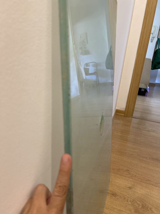 Tampo de blindex para lavatorio da casa de banho