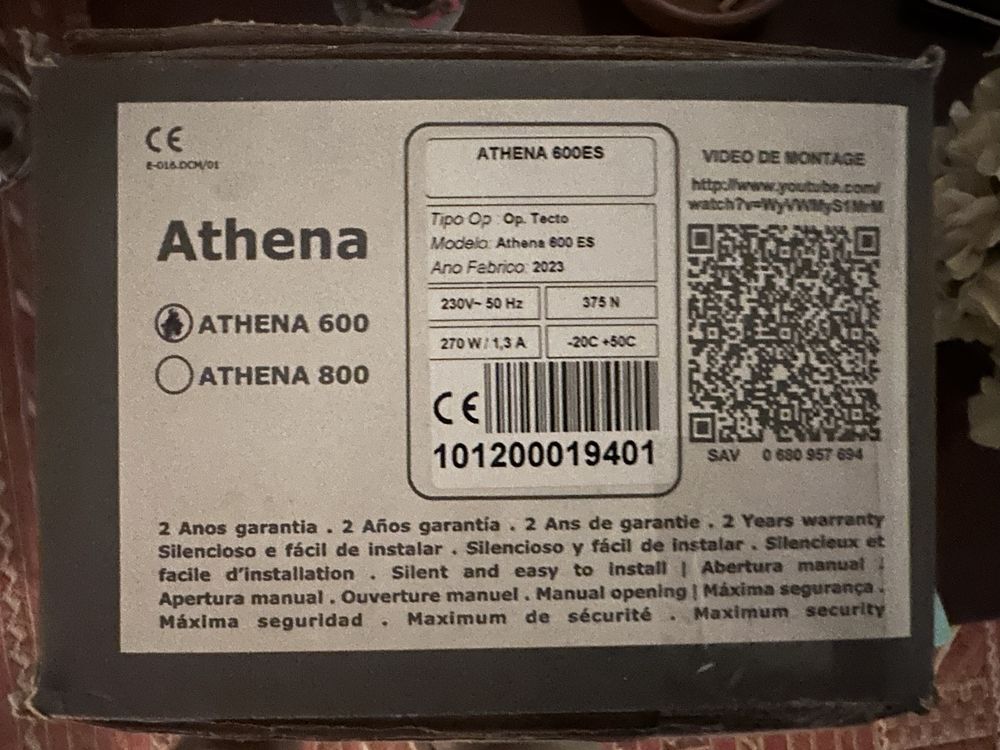 Motor de tecto para porta garagem : Athena 600