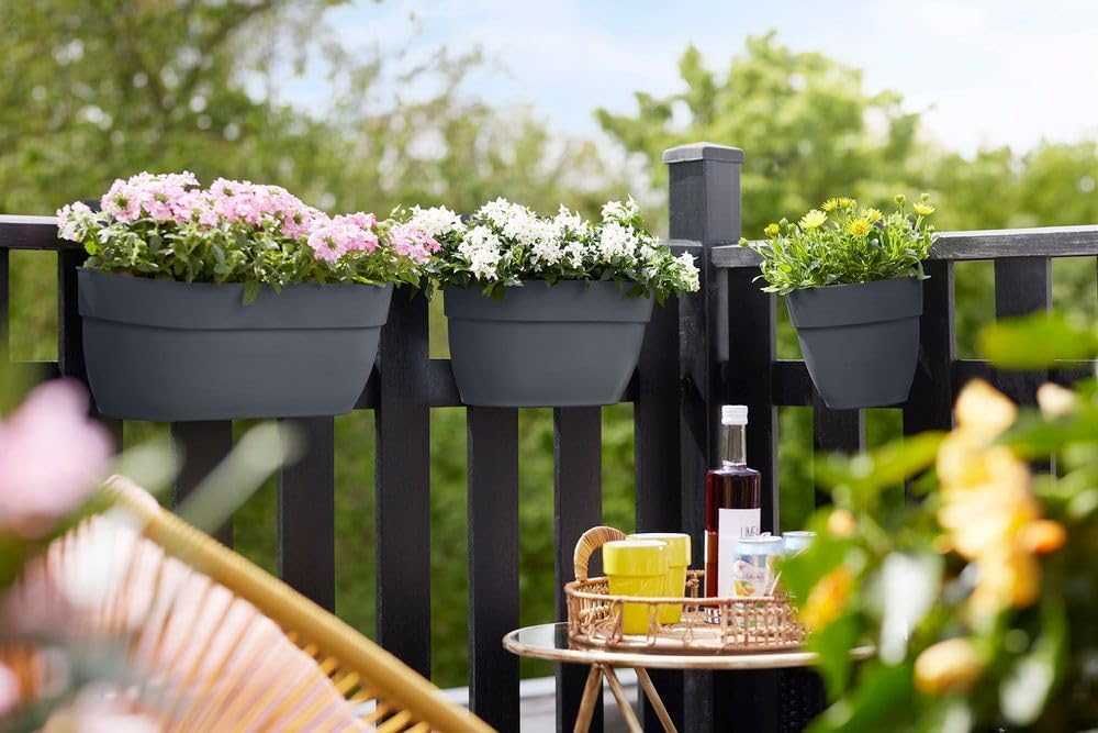 кашпо вазон горщик навісний elho Vibia M 36  Ø 36,0 x В 26,5 см Чорний