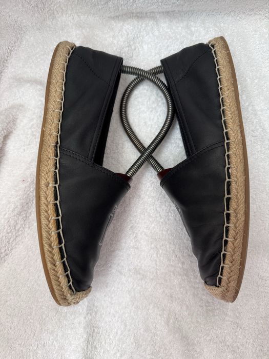 Мокасины эспадрильи tommy hilfiger 38p черные кожа