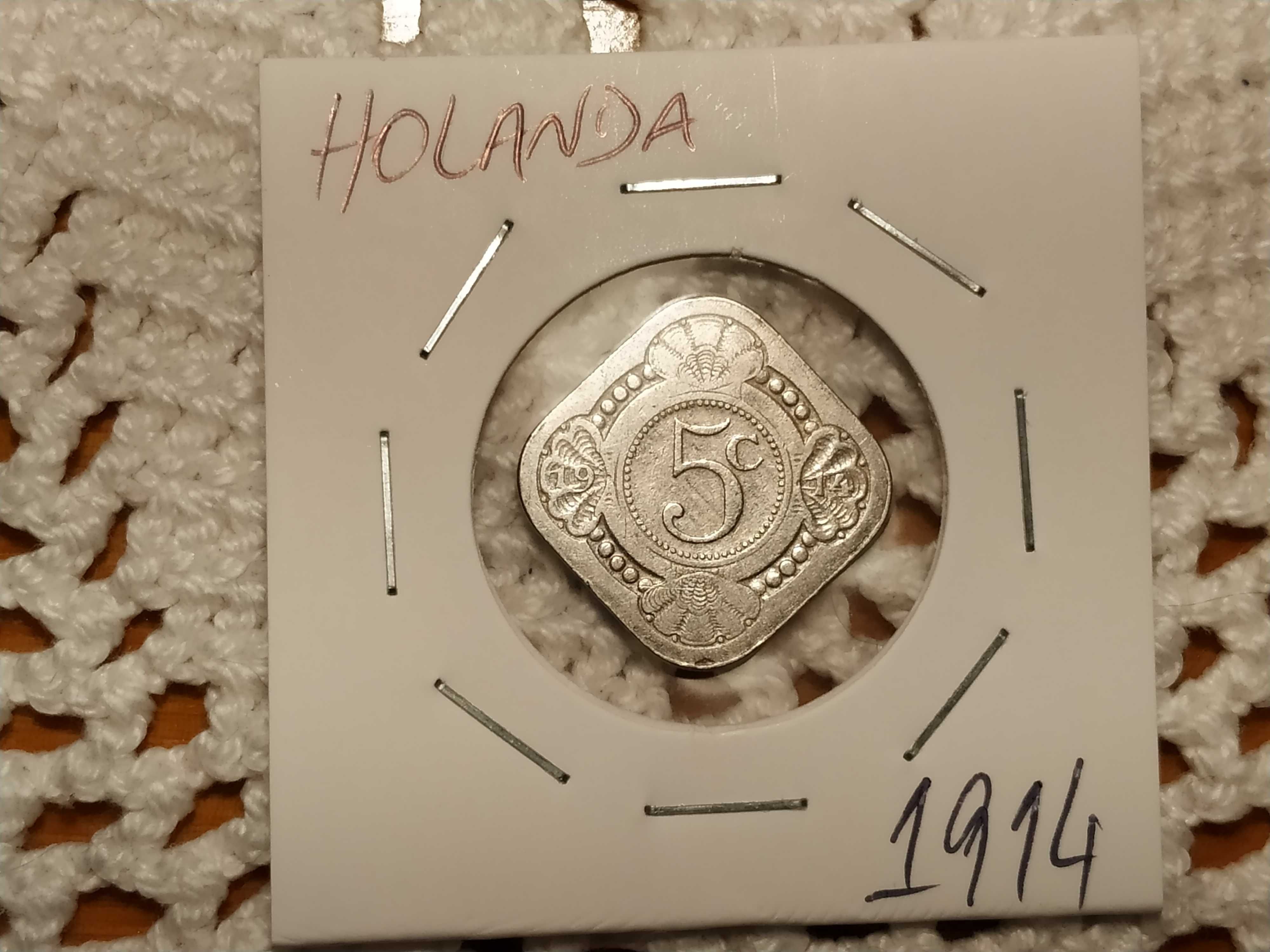 Holanda - moeda de 5 cêntimos de 1914 (plantas)