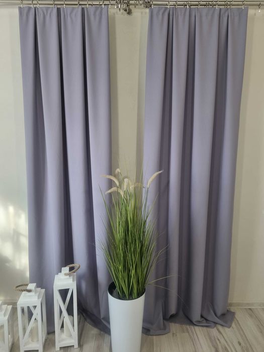 Zasłony szare komplet 150 x 240. Na wymiar.