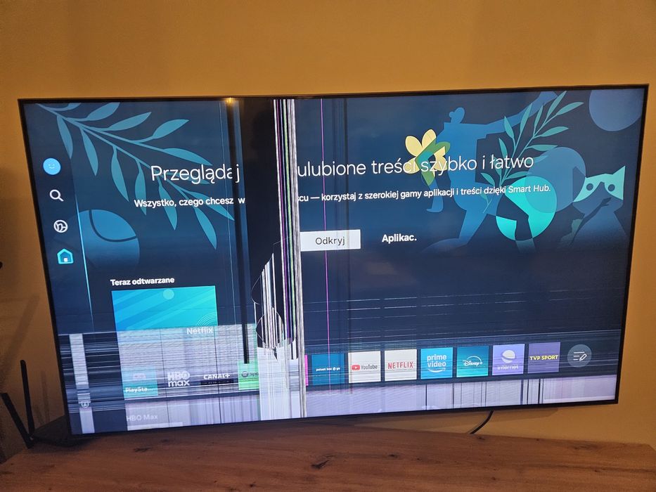 SAMSUNG  55 cali (QE55Q80B)- uszkodzona matryca