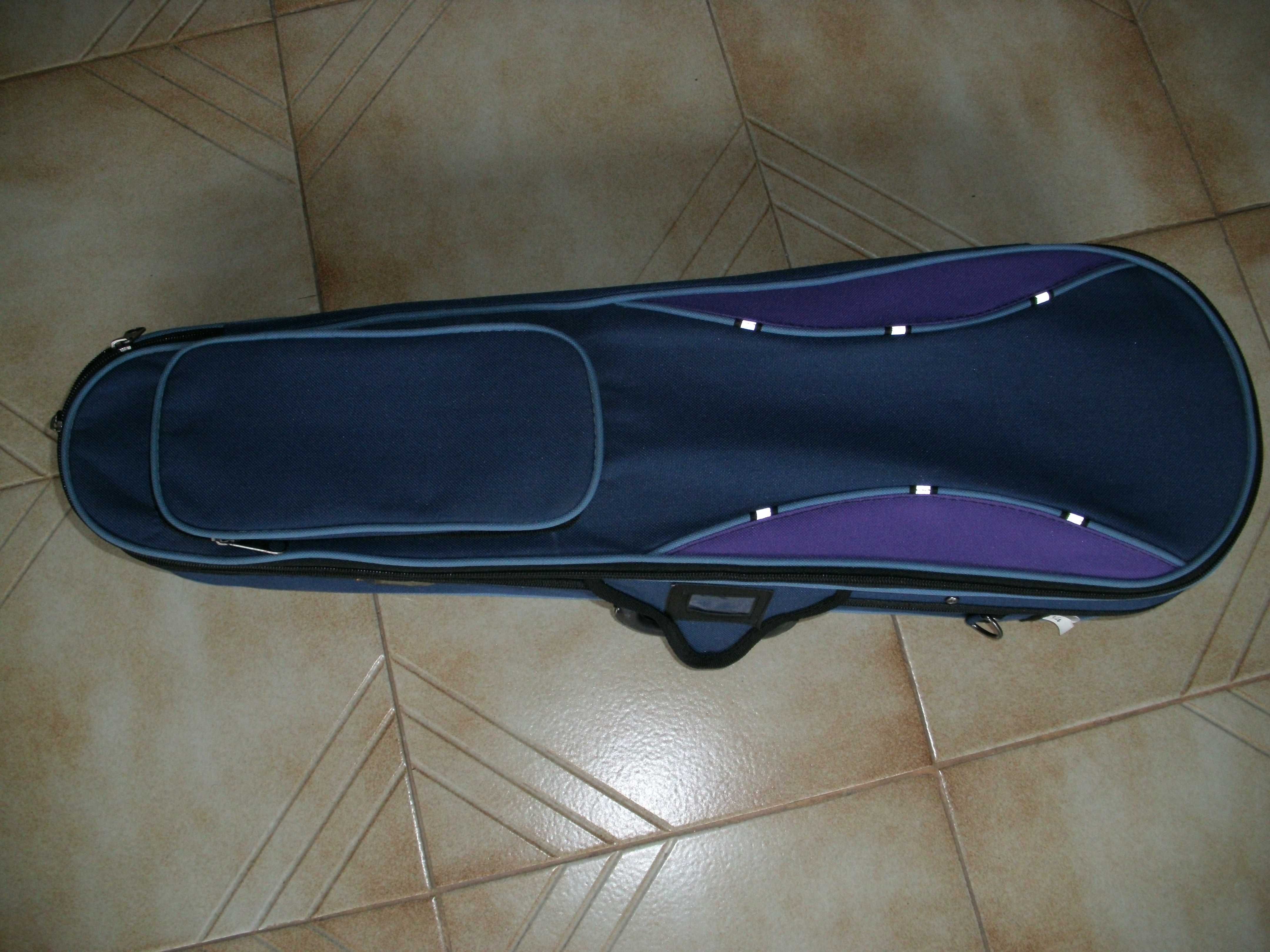 Estojo de violino 1/4 forrado a veludo e acolchoado