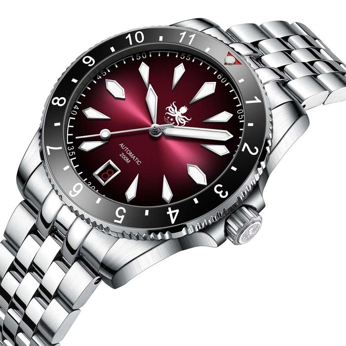 Zegarek Phoibos Voyager PY035D Red automat diver nowy w foliach