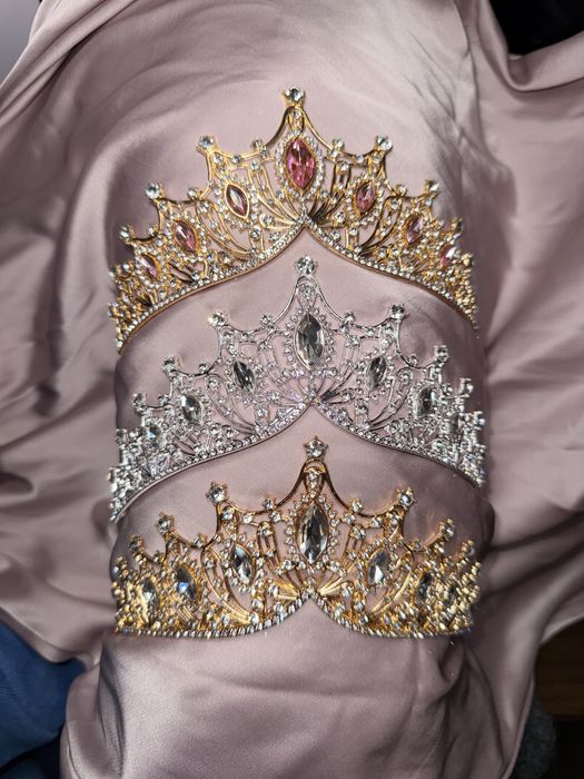 Золотиста срібна корона діадема тіара на голову діадема для волосся