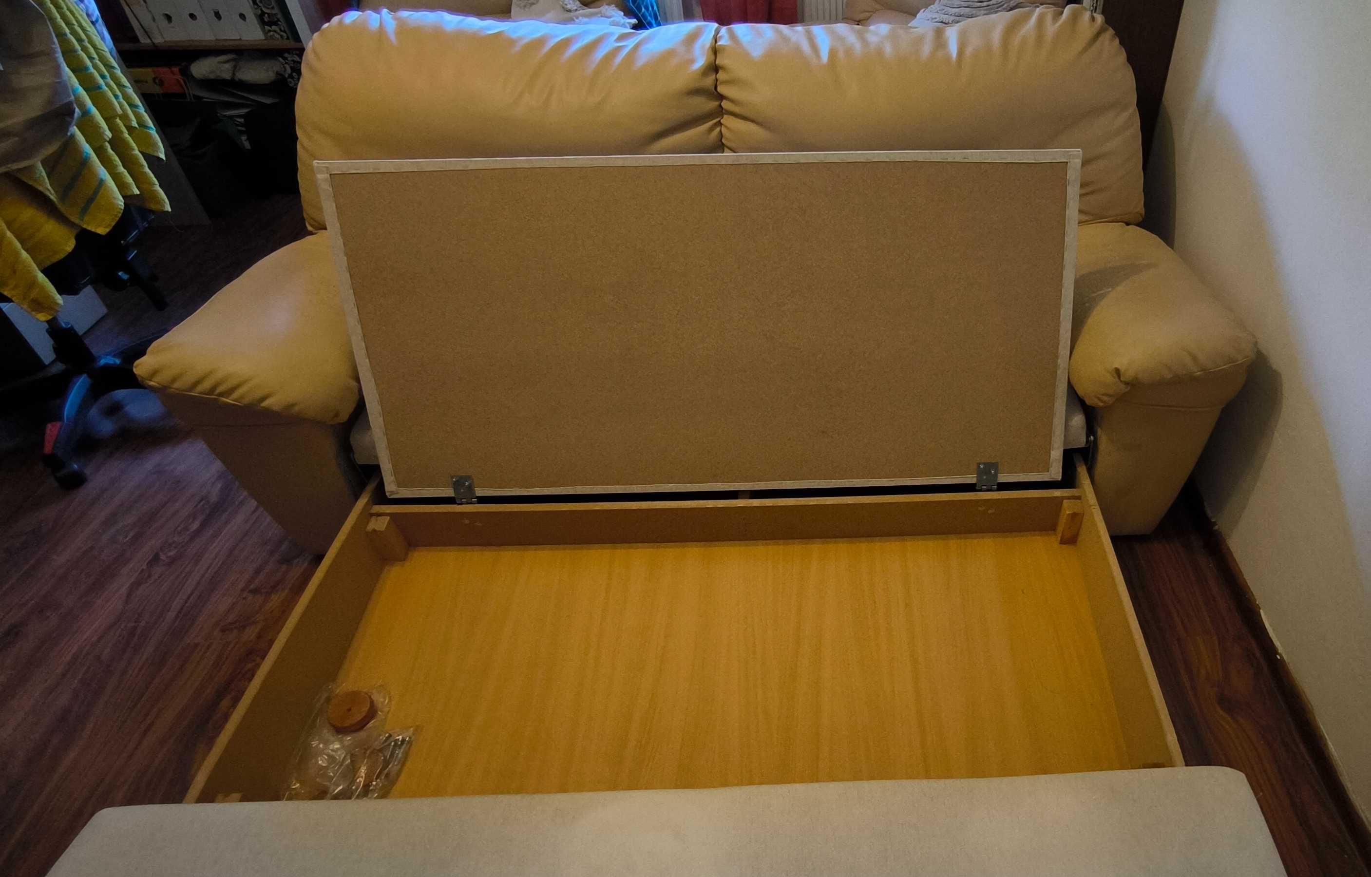 Wygodny zestaw sofa z funkcją spania + 2 fotele