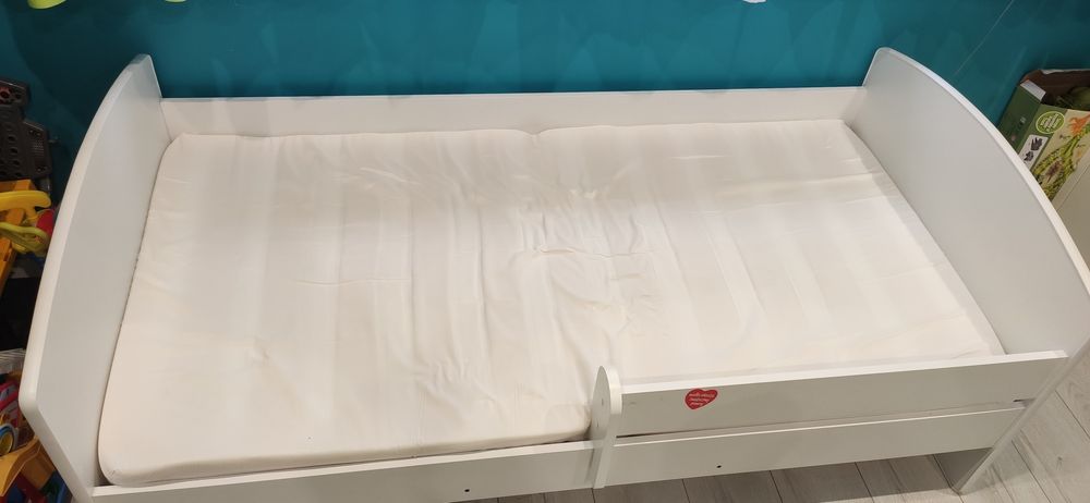 Łóżko dziecięce pojedyńcze LUK 160x80 z barierką z grafiką