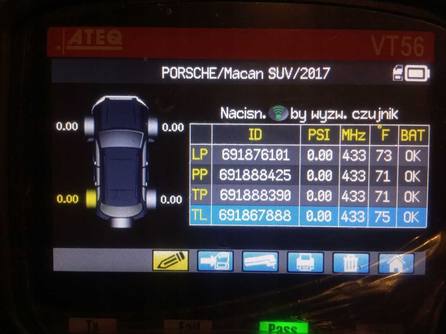 4x czujniki ciśnienia TPMS VW PASSAT PORSCHE MACAN A6 5Q090.7275B