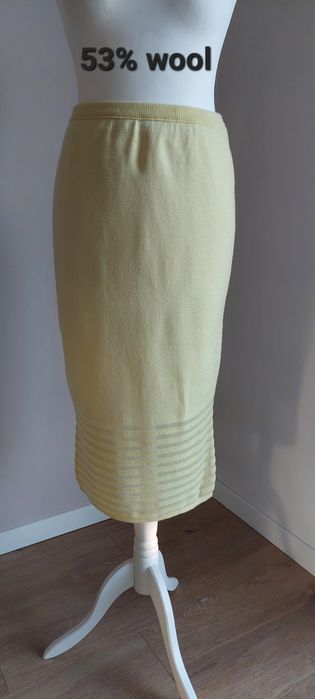 Rodier r.38-40 jasnożółta spódnica / maślana / wełna wool
