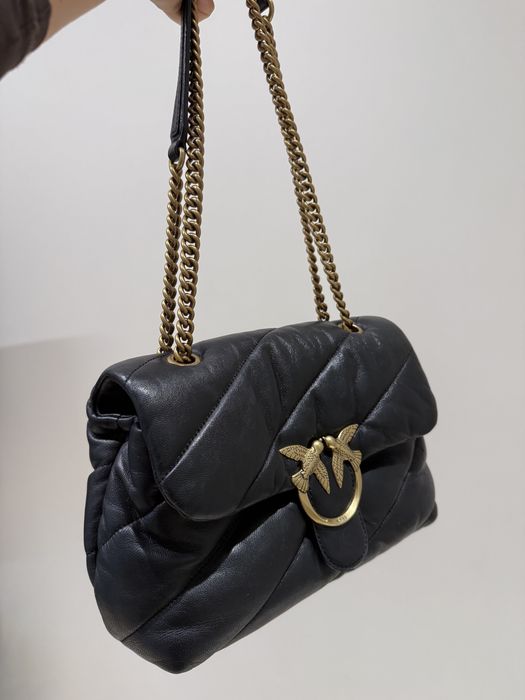 Torebka Pinko Classic Puff M czarna torebka na ramie