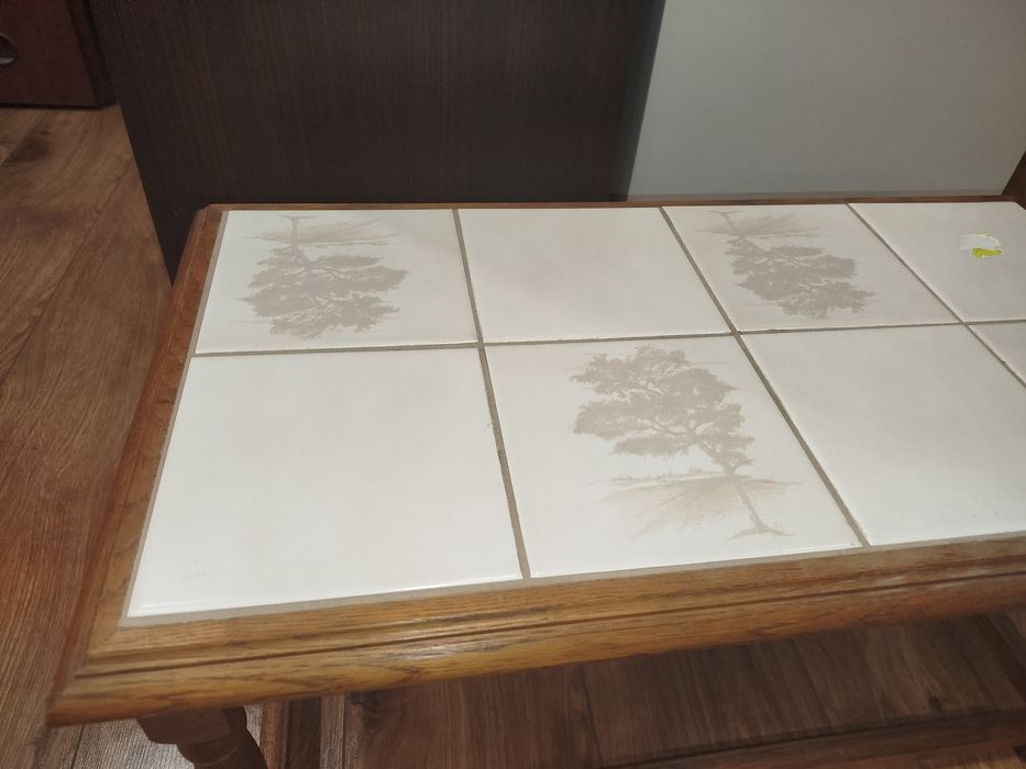 Stół,stolik kawowy blat z płytek Retro,Antyk,PRL ,Vintage,stare meble,