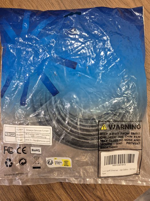 Cabo Ethernet Cat6 de 50 pés