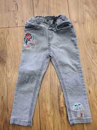Spodnie Jeans szare hafty 98cm dziewczynka