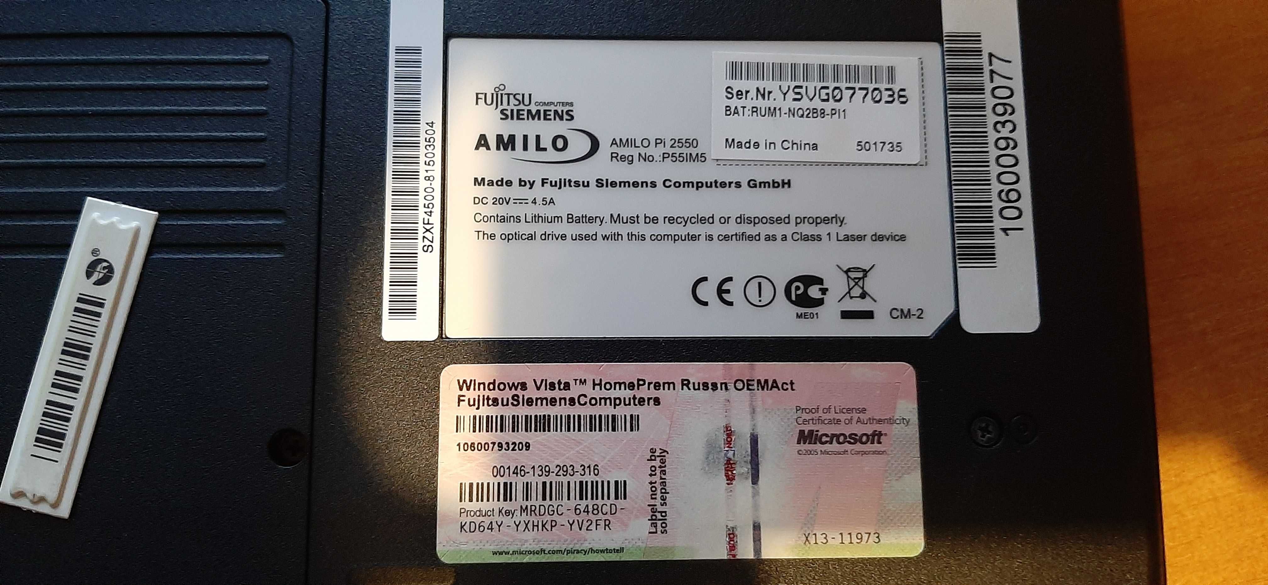 Fujitsu Siemens Amilo pi2550
