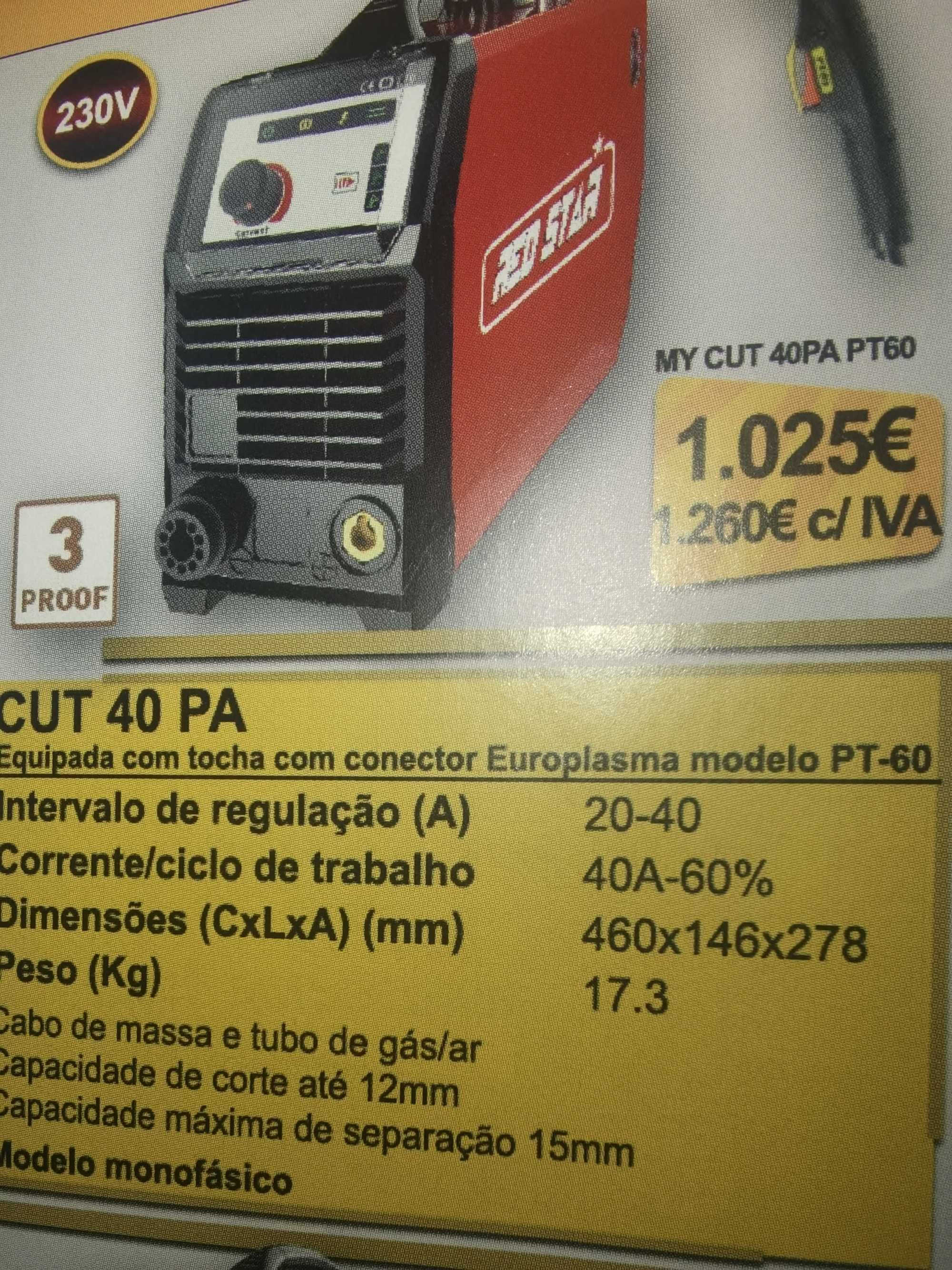 Plasma de corte RED STAR CUT 40 PA Novo