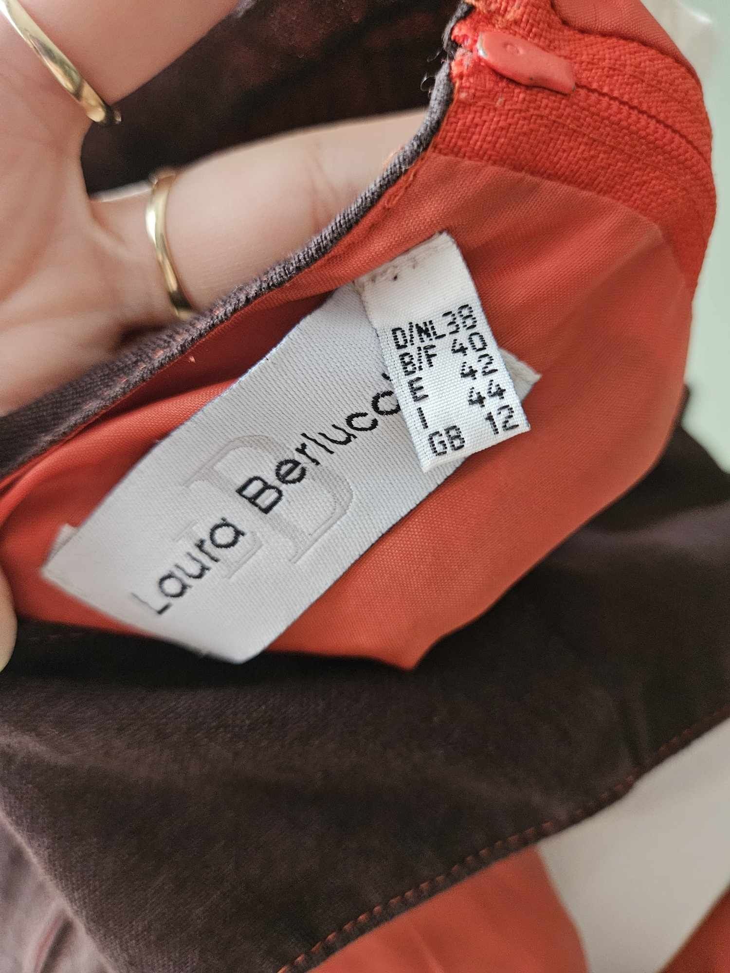 Lniana brązowa sukienka damska w kolano 100% Len casual