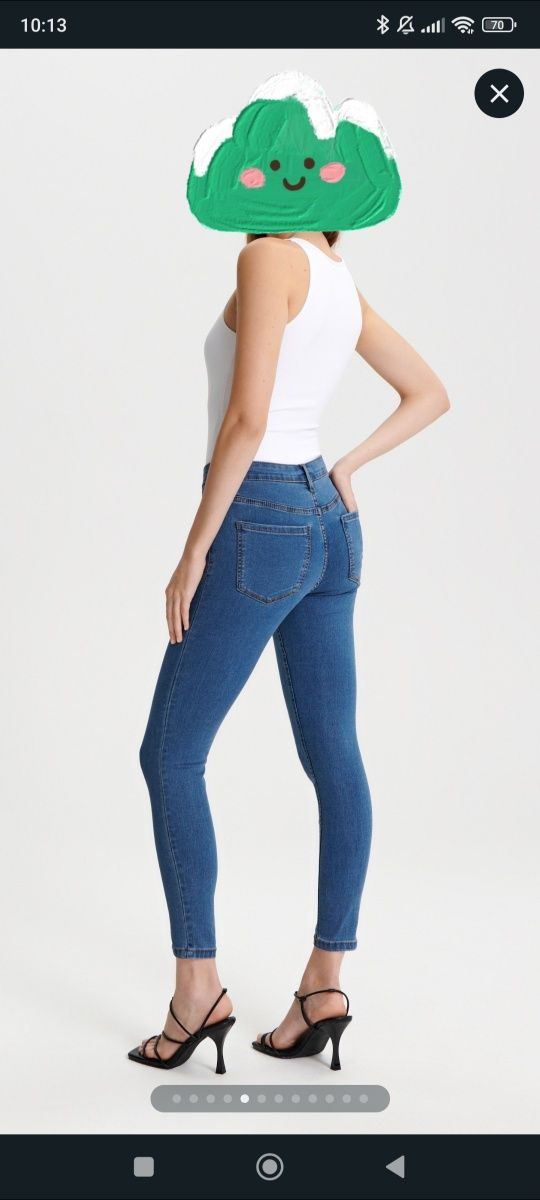 Spodnie jeansy push up 44, rurki nowe Sinsay, dopasowane