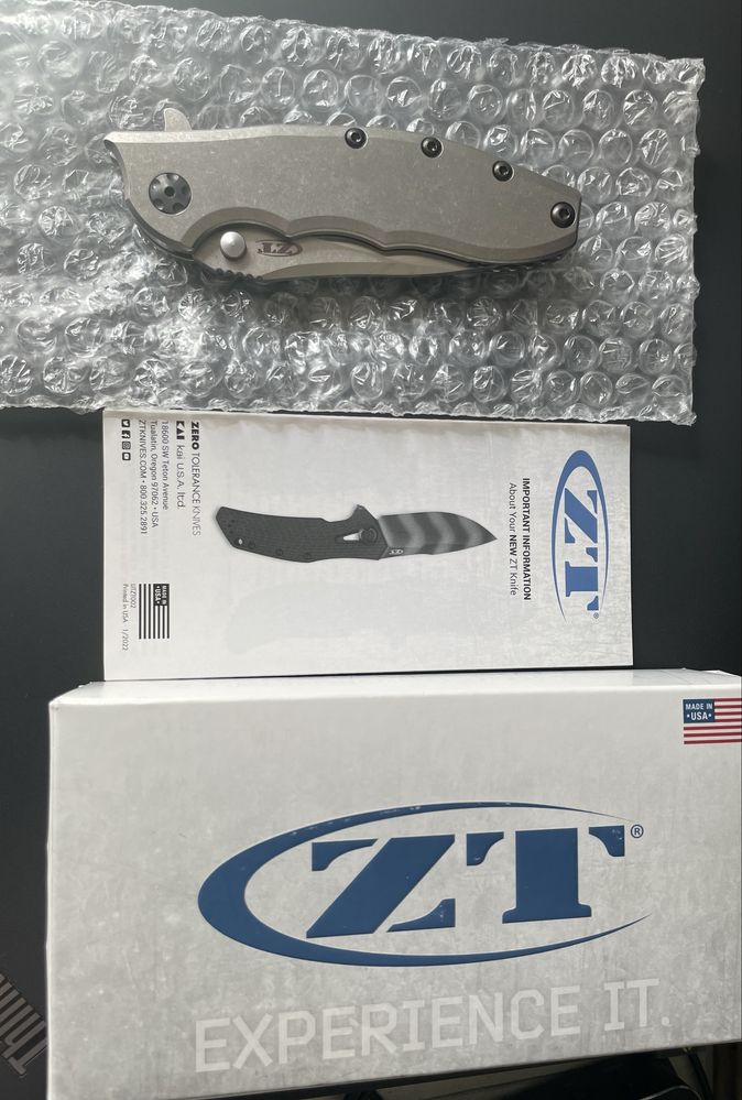 нож Zero Tolerance ZT 0562Ti Rick Hinderer 3.5" CPM-20CV, Оригинал