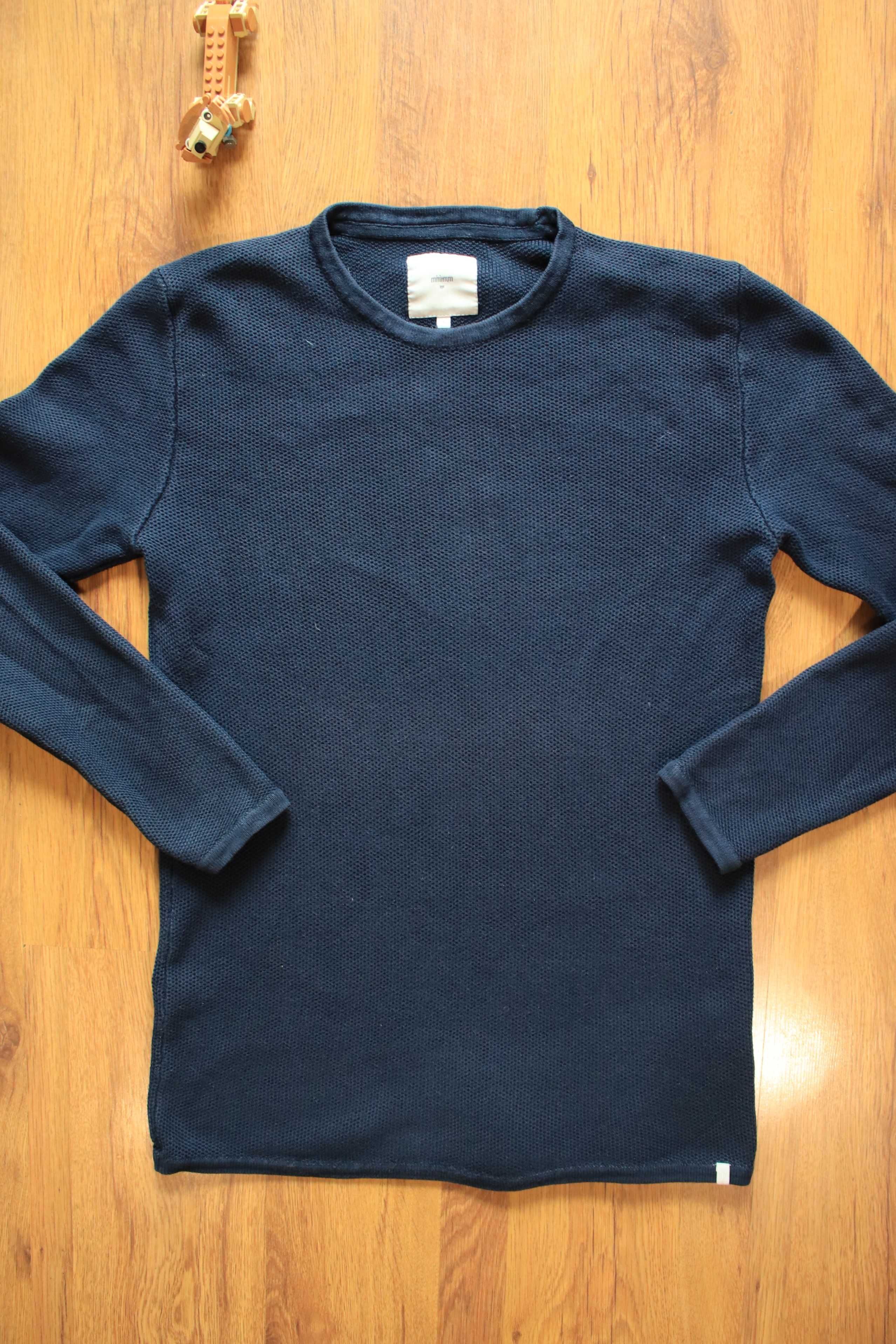 Sweter Minimum r. S granat męski damski dł.rękaw elegancki okr. dekolt