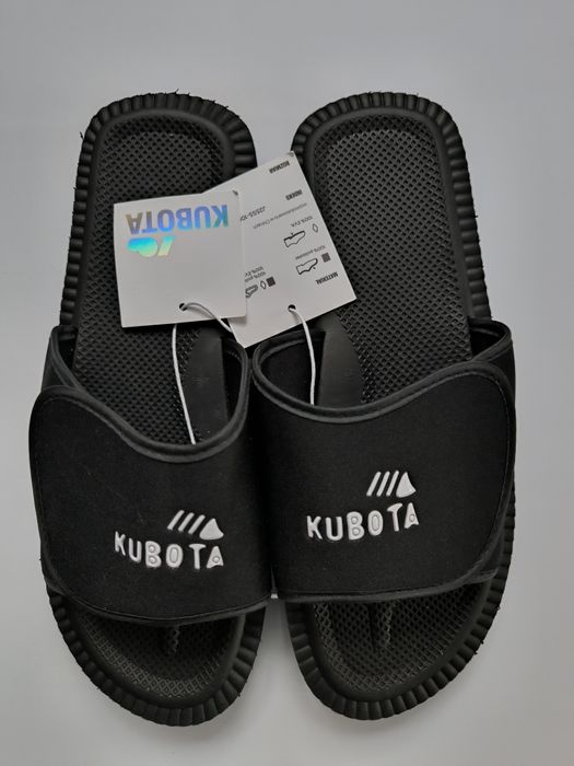 Klapki męskie Kubota 44 czarne na rzep Kapcie Pantofle
