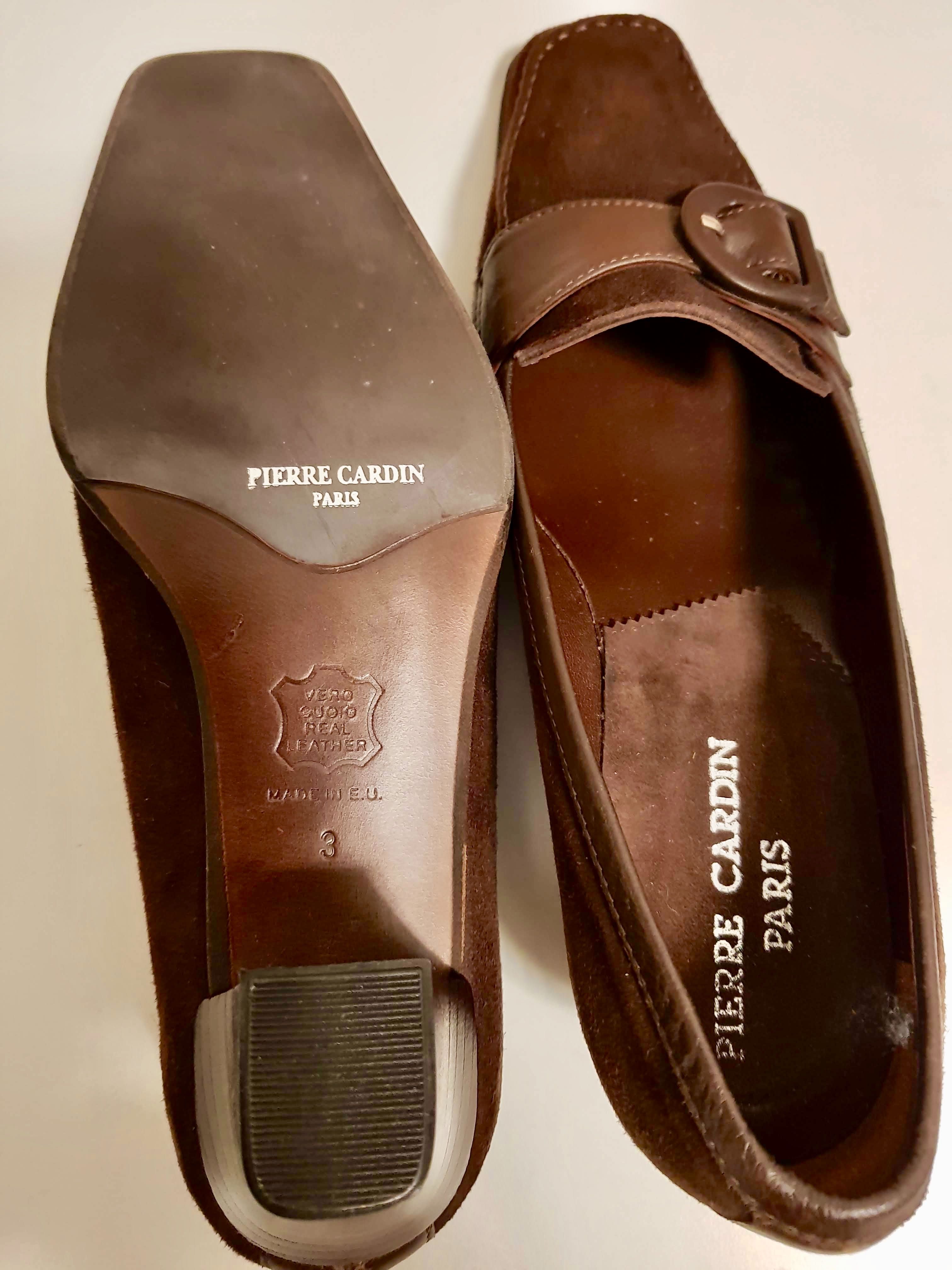 Sapatos castanhos Pierre Cardin pele