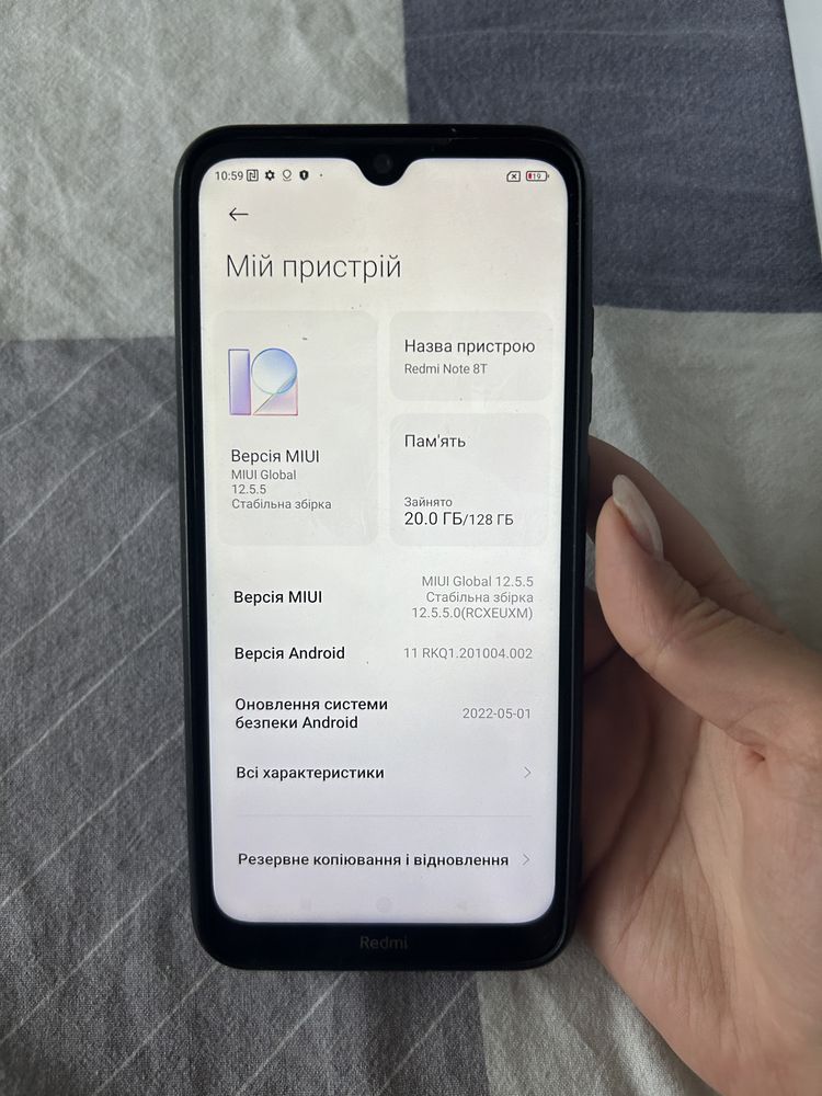 Смартфон Xiaomi redmi note 8t 4+2/128